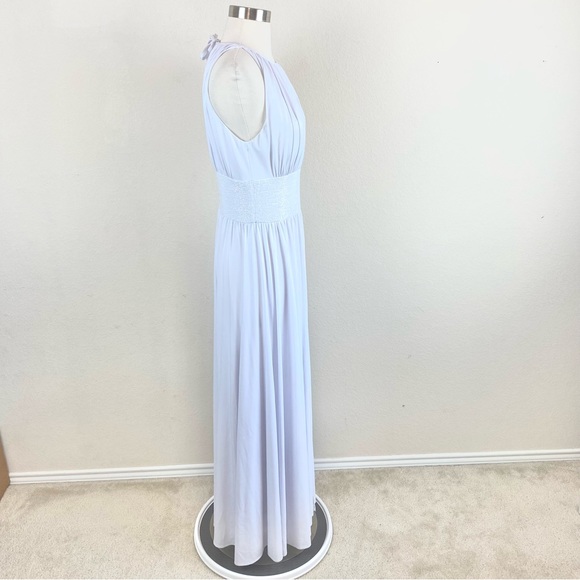 JS Boutique White Halter Beaded Maxi Formal Dress - Picture 9 of 11